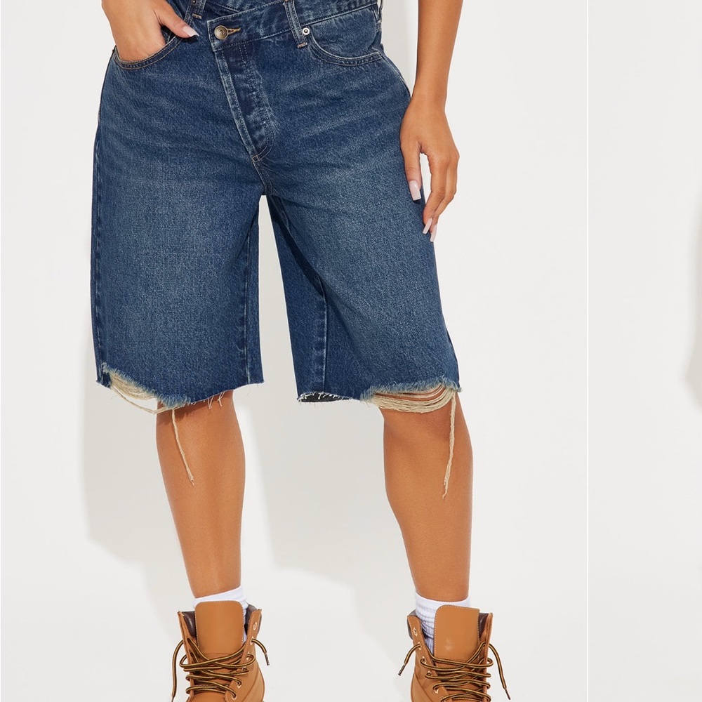 Denim Blue Women's Distressed Shorts